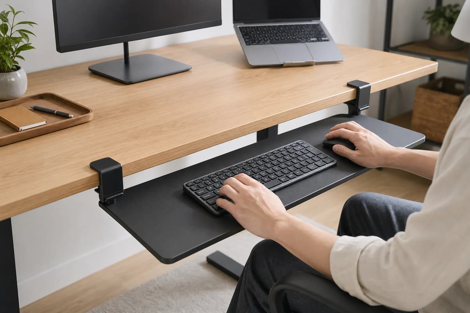 後付けキーボードトレイは必要？机を広くして入力姿勢を整える選び方
