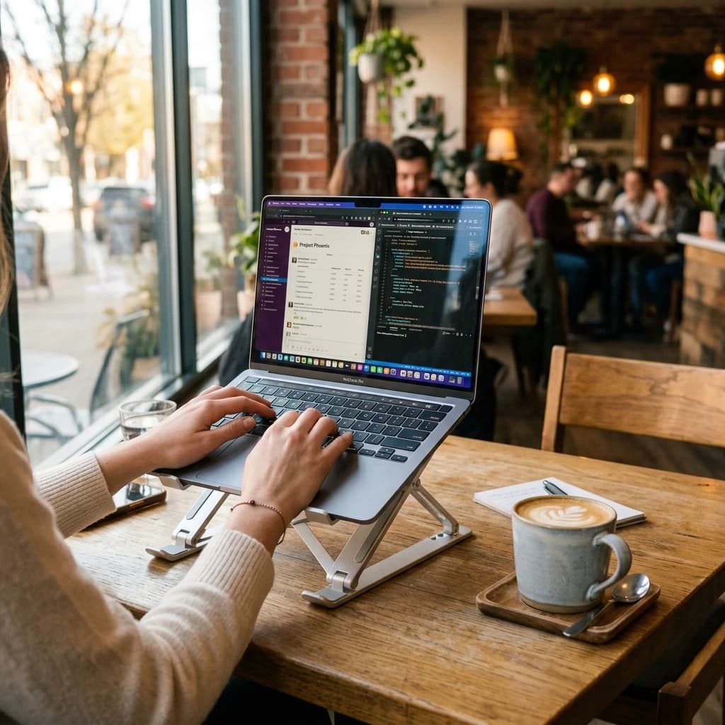 外出先でも首を痛めない!持ち運び専用ノートPCスタンドの選び方