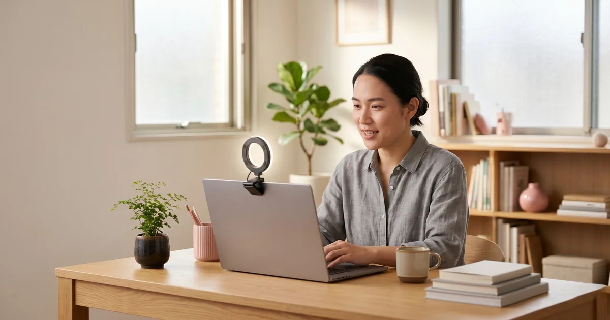 Web会議で顔が暗い人へ。顔色を上げるリングライトの選び方