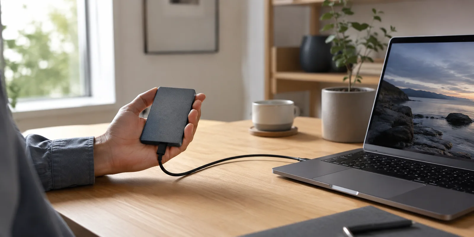 AI生成イメージ: データを守る外付けSSD