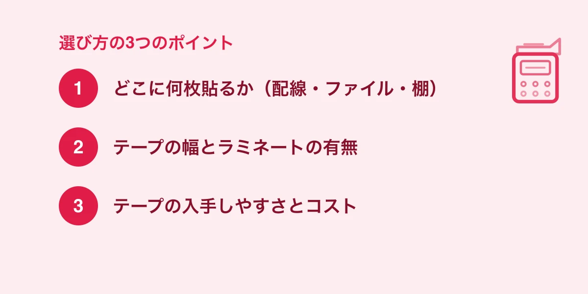 ラベルライター選びの3つのポイント